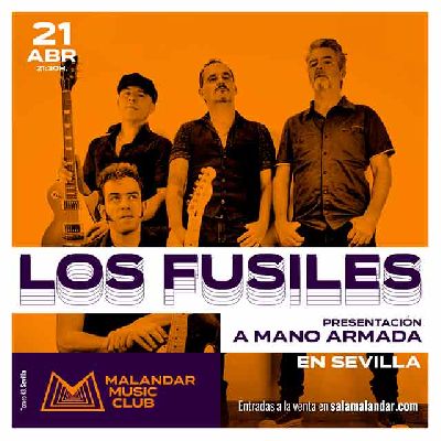 Cartel del concierto de Los Fusiles en Malandar Sevilla 2023