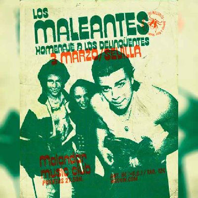 Cartel del concierto de Los Maleantes en Malandar Sevilla 2023