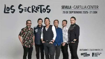 Cartel de Los Secretos en el Cartuja Center de Sevilla 2025