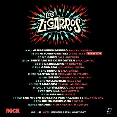 Cartel de la gira de invierno 2025 del grupo Los Zigarros