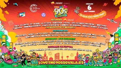 Cartel del concierto en Sevilla de Love the 90's 2025