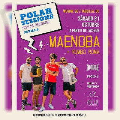 Cartel del concierto de Maenoba y Rumbo Roma en el Bar Mutante de Sevilla 2023