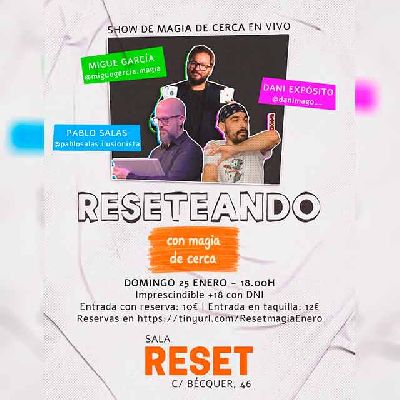 Cartel del espectáculo Magia de cerca en la Sala Reset de Sevilla 2026