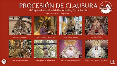 Cartel de la Procesión Extraordinaria de clausura del II Congreso Internacional de Hermandades y Piedad Popular en Sevilla