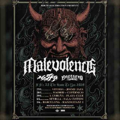 Cartel de la gira If It's All The Spain To You 2026 del grupo Malevolence