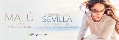Cartel del concierto de Malú en el Cartuja Center de Sevilla 2024