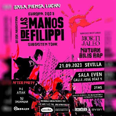 Cartel del concierto de Las manos de Filippi en la Sala Even Sevilla 2023