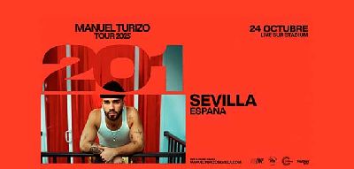 Cartel del concierto de Manuel Turizo gira 201 Tour Europa en Sevilla 2025