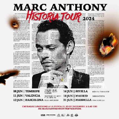 Cartel del concierto de la gira Historia Tour 2024 de Marc Anthony