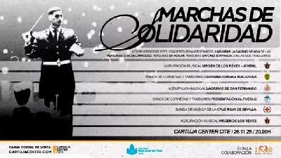 Cartel del concierto Marchas de solidaridad en el Cartuja Center de Sevilla 2025