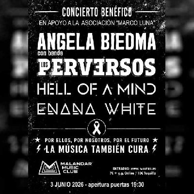 Cartel del concierto benéfico pro Asociación Marco Luna en Malandar Sevilla 2026