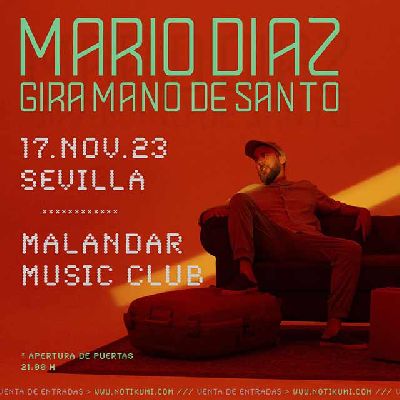 Cartel del concierto de Mario Díaz en Malandar Sevilla 2023