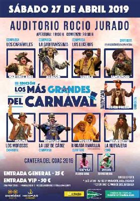Cartel de los más grandes del Carnaval de Cádiz en Sevilla 2019