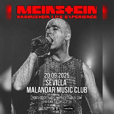 Cartel del concierto de Meinstein (tributo a Rammstein) en Malandar Sevilla 2025