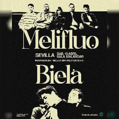 Cartel del concierto de Melifluo y Biela en Malandar Sevilla 2023