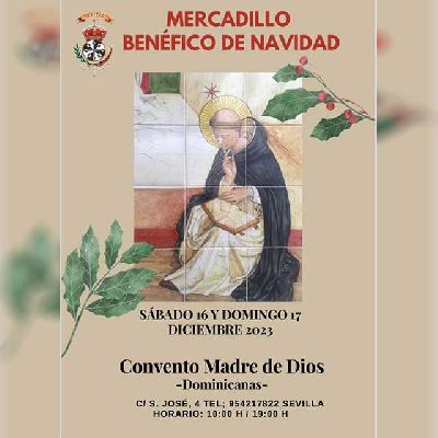 Cartel del Mercadillo benéfico de Navidad en el Convento de Madre de Dios de Sevilla 2023