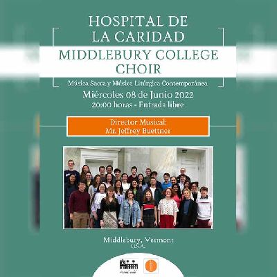 Cartel del concierto de Middlebury College Choir en el Hospital de la Caridad de Sevilla