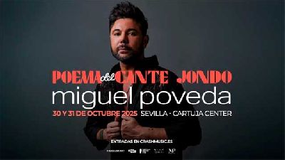 Cartel de Miguel Poveda en el Cartuja Center de Sevilla 2025