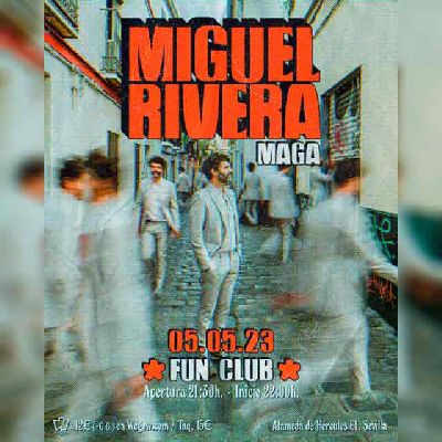 Cartel del concierto de Miguel Rivera en FunClub Sevilla 2023