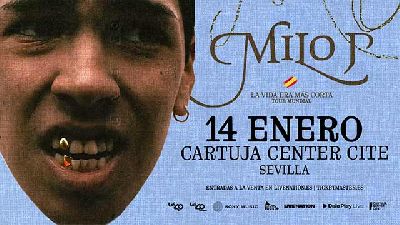 Cartel del concierto de Milo J en el Cartuja Center de Sevilla 2026