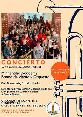 Cartel del concierto de Minnehaha Academy en el Círculo Mercantil de Sevilla 2020