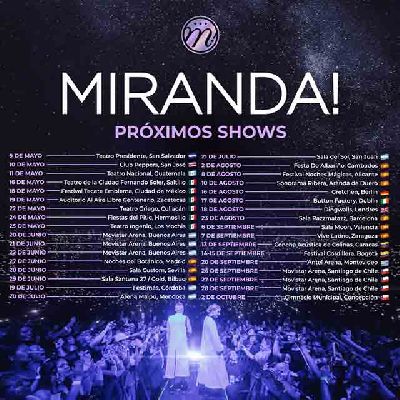 Cartel de la gira 2024 del grupo Miranda!