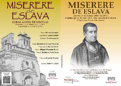 Cartel de los conciertos Miserere de Hilarión Eslava por la Coral Ángel de Urcelay en Sevilla 2024