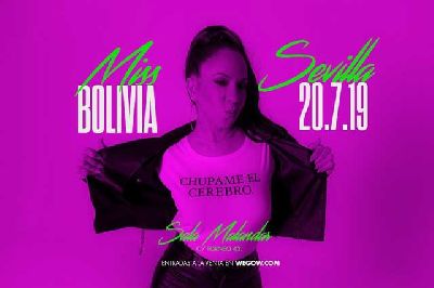 Cartel del concierto de Miss Bolivia en Malandar Sevilla 2019