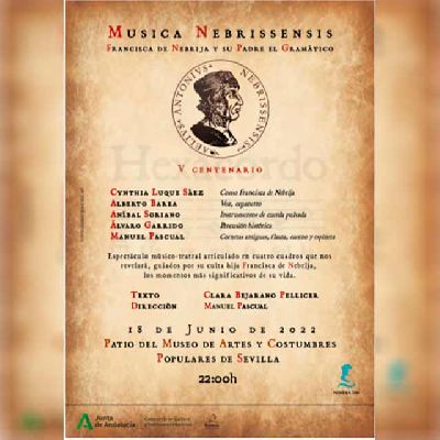 Cartel de Música Nebrissensis en el Museo de Artes y Costumbres Populares de Sevilla 2022