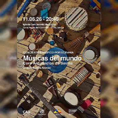 Cartel del concierto Músicas del mundo en la iglesia de San Jacinto de Sevilla 2026