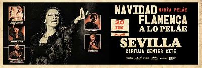 Cartel del concierto de Navidad flamenca a lo Peláe en el Cartuja Center de Sevilla 2026