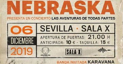 Cartel del concierto de Nebraska y Karavana en la Sala X de Sevilla 2019