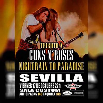 Cartel del concierto de Nightrain to paradise en Custom Sevilla 2025