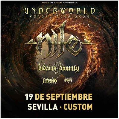 Cartel del concierto de Nile, Hideous Divinity, Intrepid y Monastery en Custom Sevilla 2024