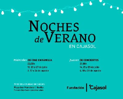 Cartel del ciclo Noches de Verano en Cajasol 2022 en Sevilla
