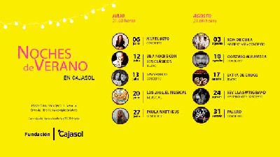 Cartel del ciclo Noches de Verano en Cajasol 2023 en Sevilla