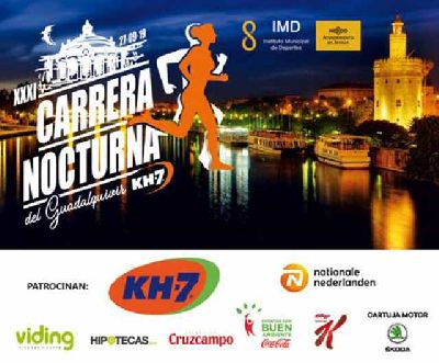Cartel de la Carrera Nocturna del Guadalquivir de Sevilla KH-7 2019