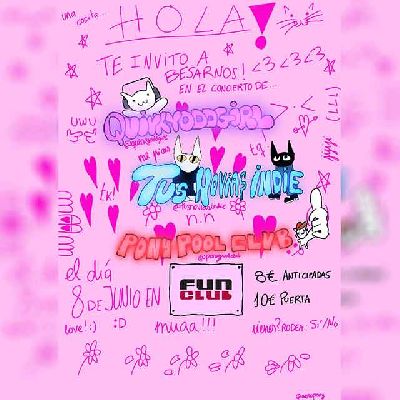 Cartel del concierto de Tus Novias Indie, QuirkyOddGirl y Pony Pool Club en FunClub Sevilla 2024