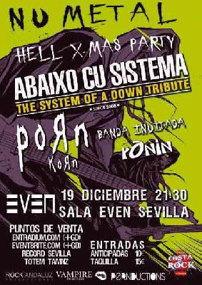 Cartel del concierto de Nu Metal Hell X-mas Party en la Sala Even Sevilla 2019
