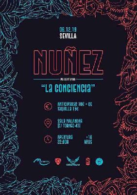 Cartel del concierto de Nuñez en Malandar Sevilla 2019