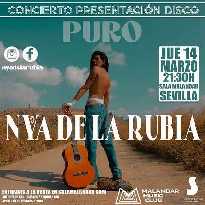 Cartel del concierto de Nya de la Rubia en Malandar Sevilla 2024