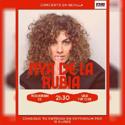 Cartel del concierto de Nya de la Rubia en FunClub Sevilla 2022