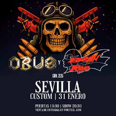 Cartel del concierto de Obús y Barón Rojo en Custom Sevilla 2026