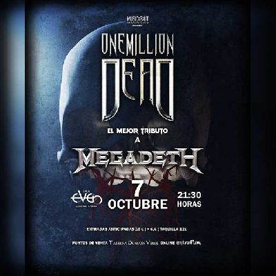 Cartel del concierto de One Million Dead (tributo a Megadeth) en la Sala Even Sevilla 2023