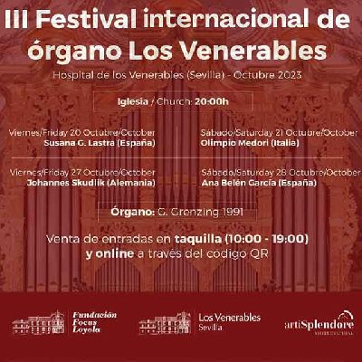 Cartel del III Festival Internacional de Órgano Los Venerables en Sevilla 2023