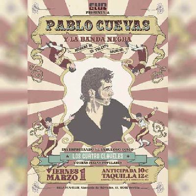 Cartel del concierto de Pablo Cuevas y la Banda Negra en FunClub Sevilla 2024