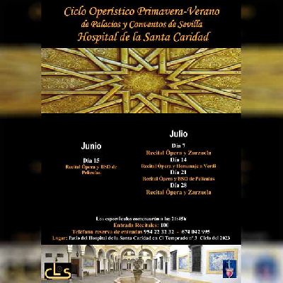 Cartel de los conciertos del ciclo Palacios y Conventos de Sevilla (verano 2023)