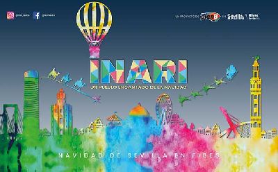 Cartel del parque temático de Navidad Inari, un pueblo encantado de la Navidad