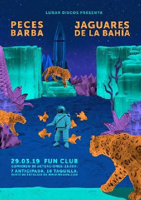 Cartel del concierto de Pecesbarba y Los Jaguares de la Bahía en FunClub Sevilla 2019