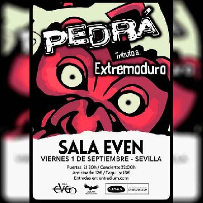 Cartel del concierto de Pedrá (tributo a Extremoduro) en la Sala Even Sevilla 2023